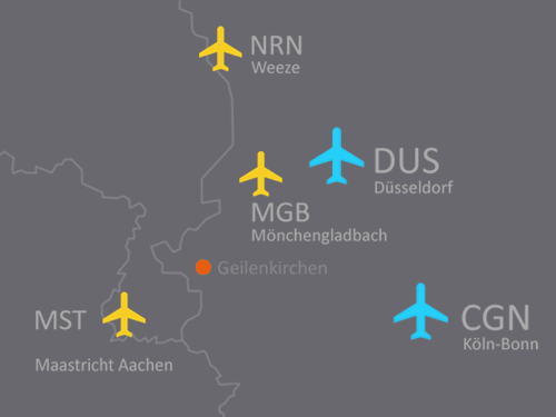Airports Flughäfen im Umfeld Geilenkirchens