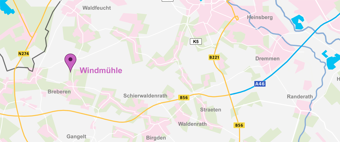 Anfahrt Karte Windmühle Breberen