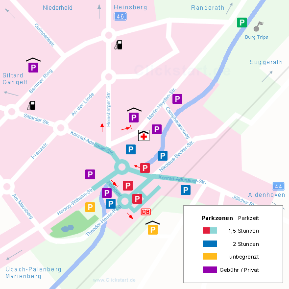 Karte Parkzonen Geilenkirchen