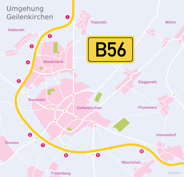 Karte Umgehungsstrasse Geilenkirchen